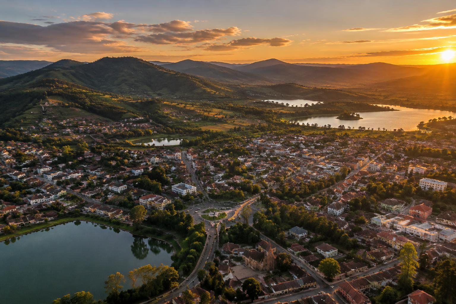 Aerial view of Antsirabe, Madagascar