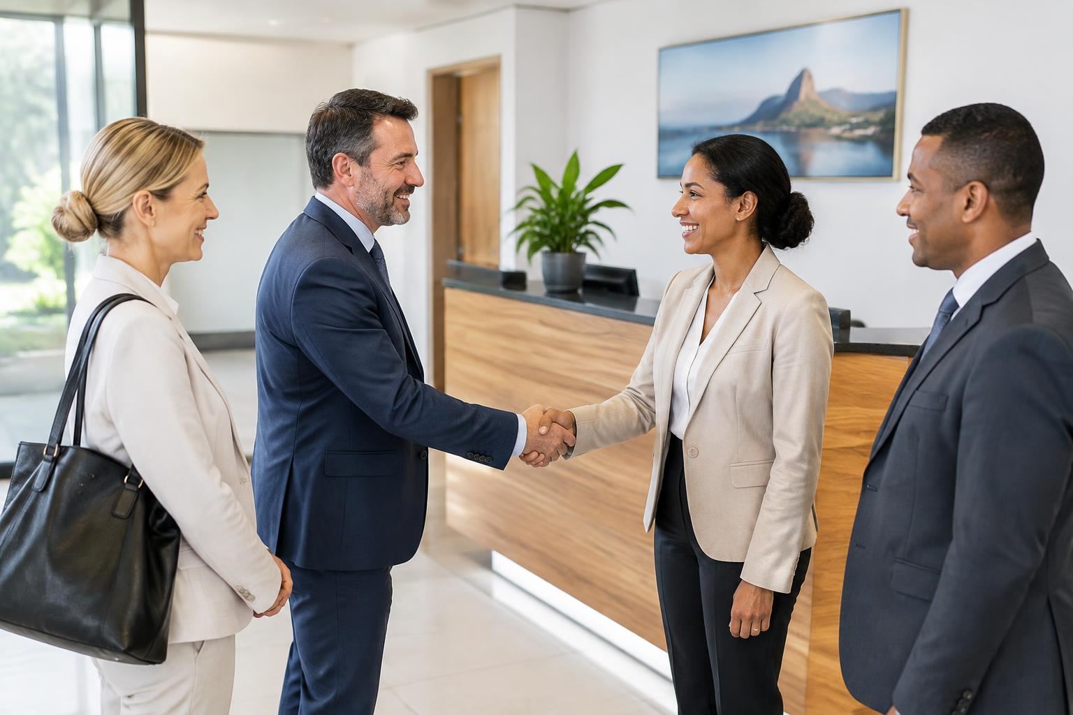 European visitors greeted by Malagasy managers